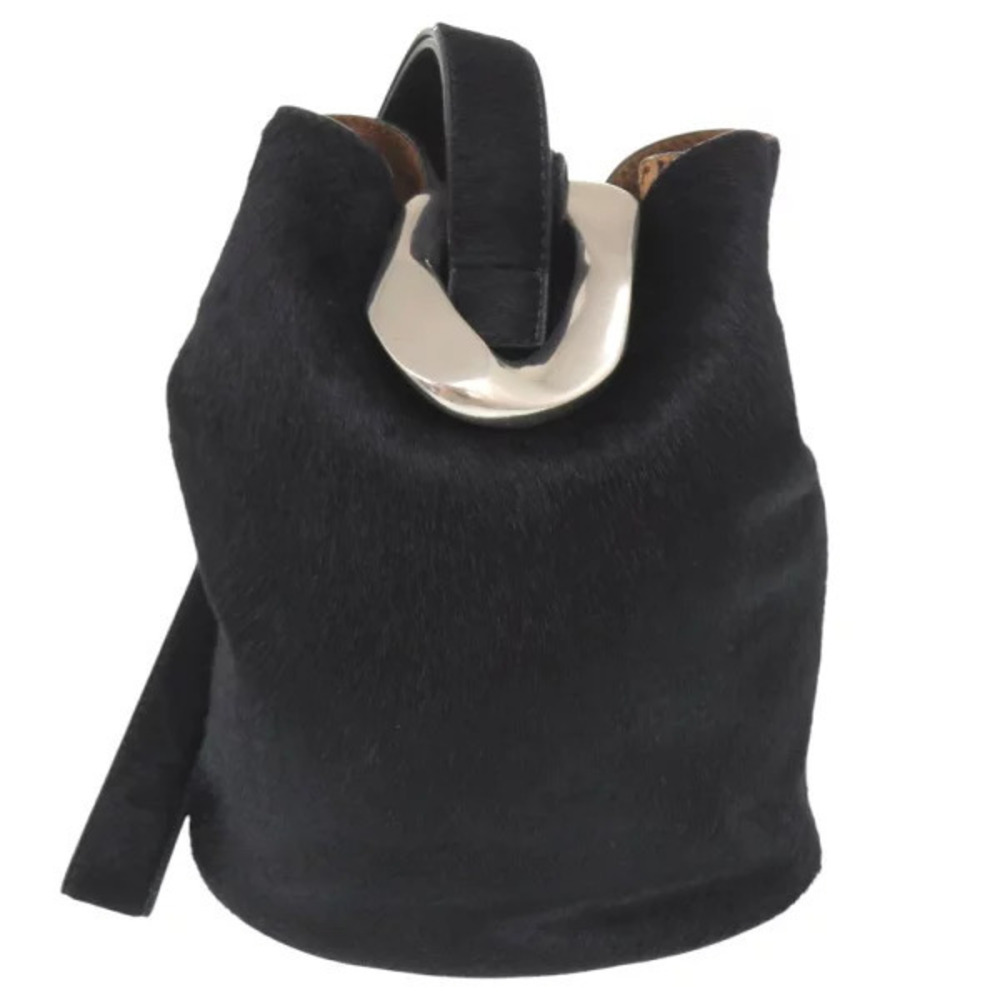 Bottega Veneta Drop Bucket Bag Calf Hair Black Shoulder Bottega Veneta